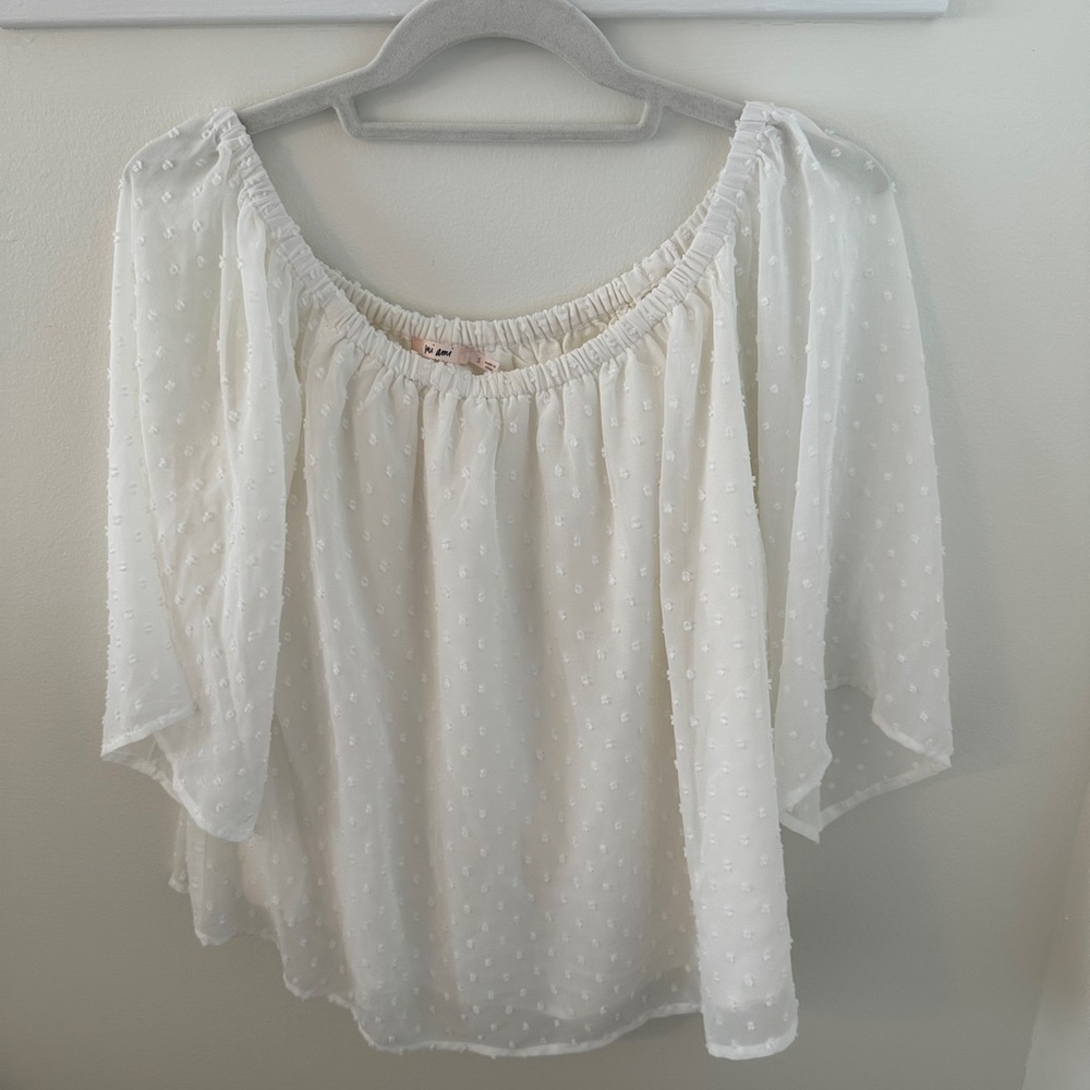 Miami White Flowy Top Size Small